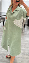 Load image into Gallery viewer, Alita sequin heart shirt dress
