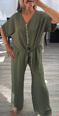 Bianca button tie front coord set