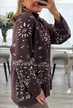 Load image into Gallery viewer, Blair bandana print zip knit cardigan

