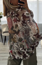Load image into Gallery viewer, Carla camo v neck blouse
