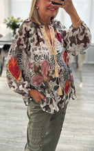 Load image into Gallery viewer, Carla camo v neck blouse
