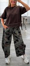 Load image into Gallery viewer, Carly camo barrel trouser

