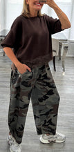 Load image into Gallery viewer, Carly camo barrel trouser
