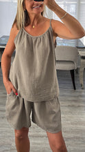 Load image into Gallery viewer, Cherry cheesecloth short set
