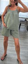 Load image into Gallery viewer, Cherry cheesecloth short set
