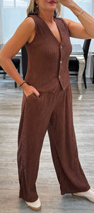 Christi crinkle waistcoat set