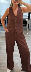 Christi crinkle waistcoat set