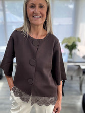 Load image into Gallery viewer, Ciara lace trim cardigan
