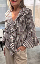 Load image into Gallery viewer, Connie frill check blouse
