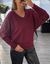 Load image into Gallery viewer, Darcy diamante v neck jumper
