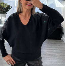 Load image into Gallery viewer, Darcy diamante v neck jumper
