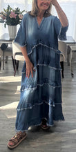 Load image into Gallery viewer, Dixie denim v neck dress
