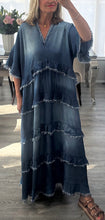Load image into Gallery viewer, Dixie denim v neck dress
