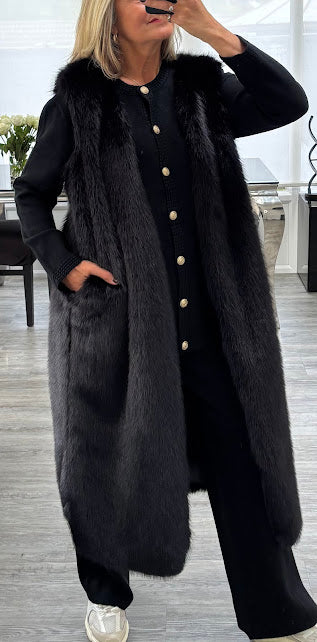 Fern luxury faux fur gilet