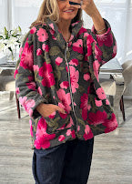 Load image into Gallery viewer, Florie floral fleece jacket
