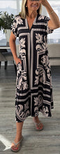 Load image into Gallery viewer, Gill printed v neck midi dress
