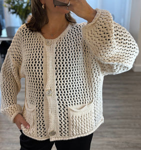 Gina statement button cardi