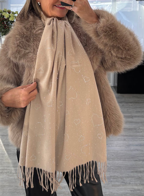 Hattie heart studded scarf