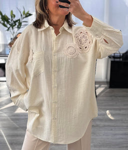 Jaime crochet trim shirt