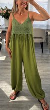 Load image into Gallery viewer, Jayde crochet trim jumpsuit

