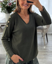 Load image into Gallery viewer, Jules gold button shoulder
