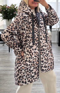 Lainey leopard quilted jacket