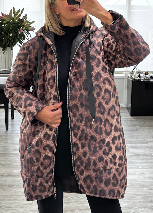 Lainey leopard quilted jacket