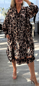 Lara leopard shirt dress