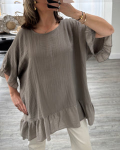 Leah frill trim top