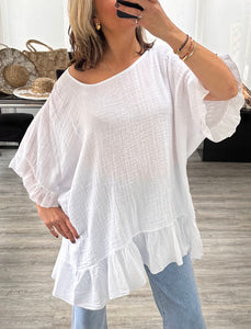 Leah frill trim top