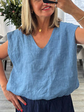 Load image into Gallery viewer, Lottie v neck linen top
