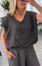 Load image into Gallery viewer, Lottie v neck linen top
