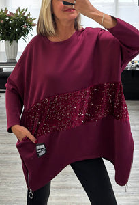 Sadie sequin trim top