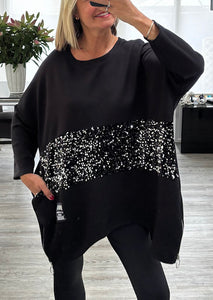 Sadie sequin trim top