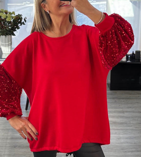 Sissi sequin sleeve top