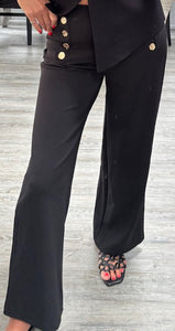 Tessa black button detail trouser