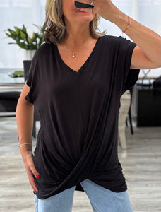 Tiff v neck t with twist