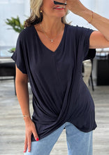 Load image into Gallery viewer, Tiff v neck t with twist
