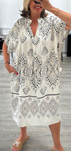 Trisha printed midi tunic dress