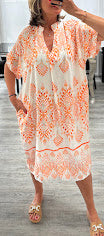 Trisha printed midi tunic dress