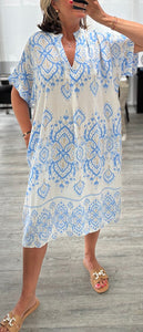 Trisha printed midi tunic dress
