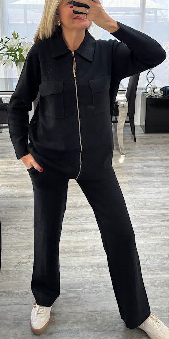 Zena knitted zip set