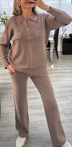 Zena knitted zip set