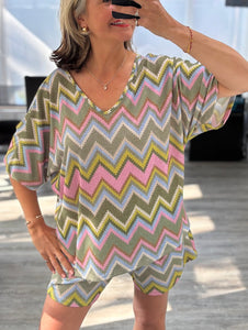 Zena zig zag short set
