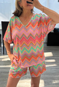 Zena zig zag short set